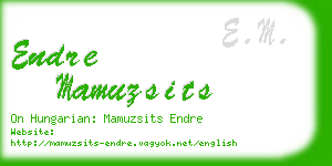 endre mamuzsits business card